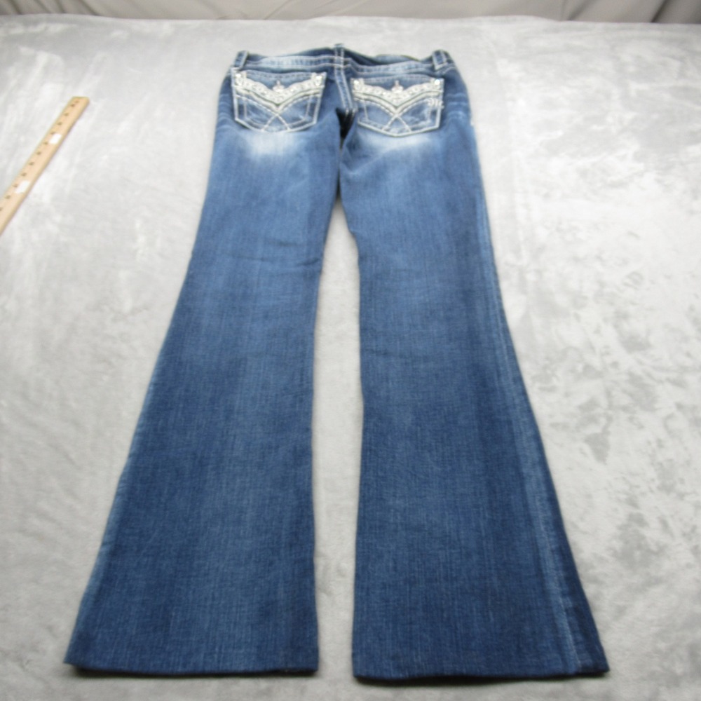 Miss Me Jeans Womens 26 Dark Wash Embellished Hemmed Whisker Chloe Bootcut 28x30 - Picture 3 of 16